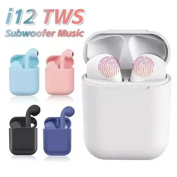 TWS Inpods12 Беспроводные наушники Bluetooth 5.0 Спортивная гарнитура Наушники HIFI Стерео Музыка Беруши Сенсорное управление Наушники-вкладыши для Iphone Android чёрный
