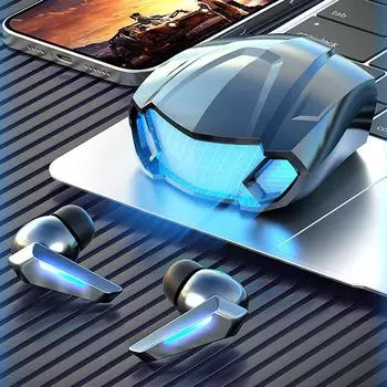 TWS Wireless Headphones LED Light Game Earbuds with Mic Bluetooth Earphones Noise Reduction Stereo Wireless Bluetooth Headset чёрный