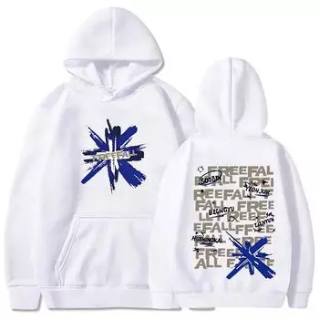 TXT Free Fall Новый альбом Музыка Толстовки для мужчин и женщин Одежда Осень и зима Длинные рукава Хип-хоп Ретро Толстовки XS белый