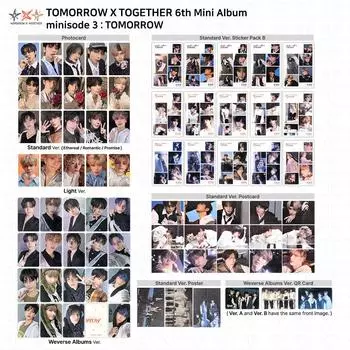 TXT Завтра X Вместе, мини-эпизод 3: ЗАВТРА Фотокарточка Открытка Плакат Наклейка TH - Sticker (E.ver)