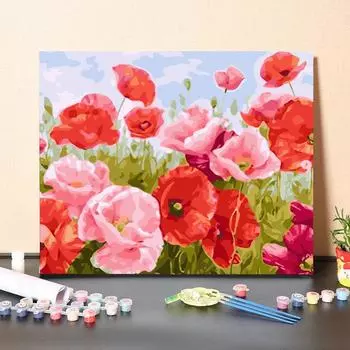 TY52 Цифровая картина маслом, акварель, ручная роспись, розовые цветы, картина, цифровой комплект, украшение для гостиной, картина, Рождественский подарок