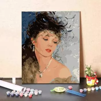 TY-87 Цифровая картина маслом, акварель, ручная роспись, сексуальная женщина, комплект для рисования, украшение для гостиной, картина, Рождественский подарок разноцветный