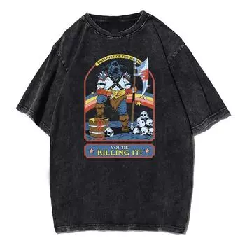 Ты круто справляешься Футболка Сезоны Футболка Мужская Женская Унисекс Y2K Футболка Одежда Топ Футболка Хлопок Стирка Ретро Рубашки S