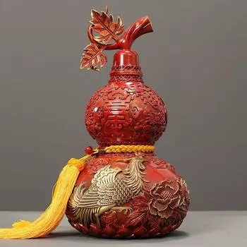 Тыква Дракон и Феникс из чистой меди, приносящая удачу, расписная медная тыква, украшения для дома, изделия ручной работы, подарок
