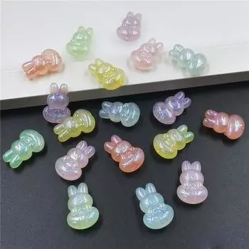 Тыква Кролик Тонкая вспышка Вертикальное отверстие 5 шт DIY свободные бусины материалы ручной работы имитация нефрита цвет УФ браслет ожерелье аксессуары жёлтый