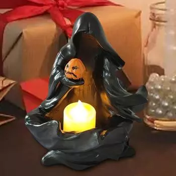 Тыква привидение свеча подсвечник украшение на Хэллоуин украшения декоративный подсвечник настольное украшение для дома белый