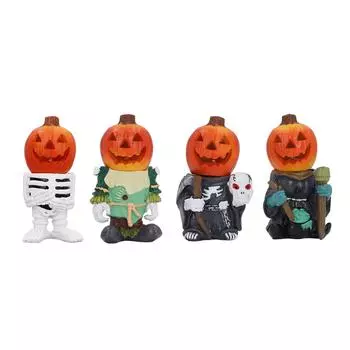 Тыквенная голова скелет фигурки мини светодиодные светящиеся украшения для стола забавные разделенные тела статуэтки Hol A