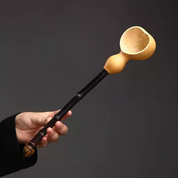 Тыквенный черпак для воды, фиолетовая бамбуковая ручка, практичные совки для полива с длинной ручкой Without tassels