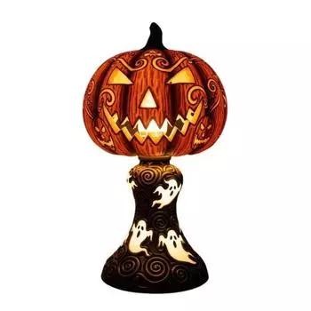 Тыквенный ночник Хэллоуин Ужасы Скелет Призрак Ведьма Тыквенный фонарь Смола Светодиодная настольная лампа для готической комнаты Декор стола I