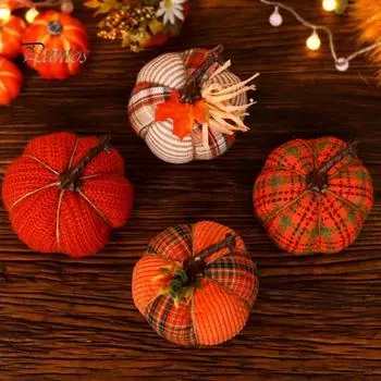 Тыквенный орнамент, креативная ткань, красочные декоративные тыквы на День благодарения, Хэллоуин, осень, свадьба, декоративный реквизит