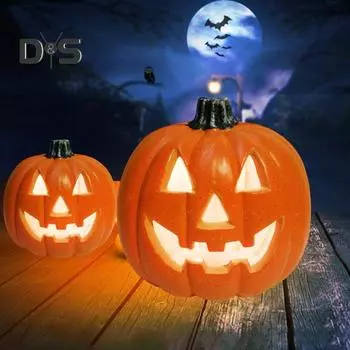 Тыквенный светильник на Хэллоуин, работающий от батареек, тыквенный фонарь, домашний настольный центральный элемент для вечеринки на Хэллоуин A