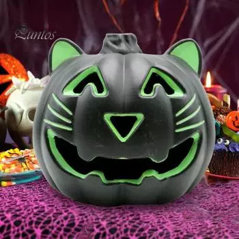 Тыквенный светильник на Хэллоуин, работающий от батареек, тыквенный фонарь, домашний настольный центральный элемент для вечеринки на Хэллоуин A