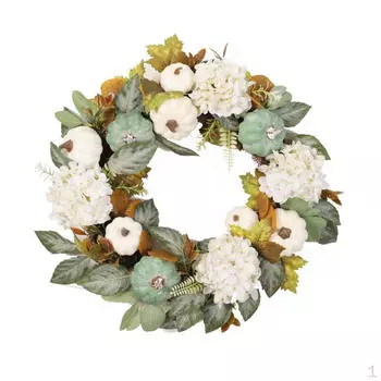 Тыквы Осенний венок Кленовые листья Декоративная входная дверь снаружи для вечеринки у камина