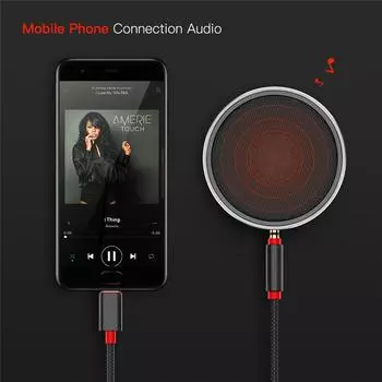 Type-c на 3,5 мм аудио переходной кабель 4-контактный плетеный AUX аудио кабель автомобильный аудио кабель для наушников Mini USB кабель чёрный