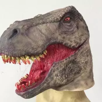 Tyrannosaurus Rex Latex Headgear Halloween Animal Mask One size серый