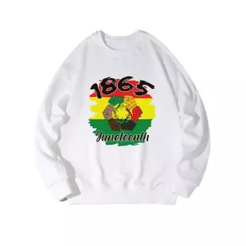 Тысяча восемьсот шестьдесят пять Модный принтованный топ, повседневная спортивная одежда на осень и зиму, хлопковая толстовка M белый