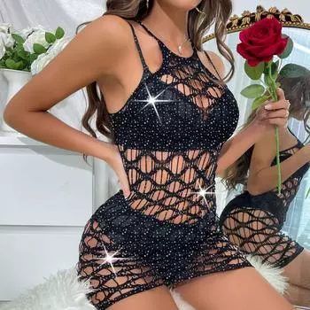 TZ212 европейское и американское новое полое цыганское бриллиантовое сексуальное женское нижнее белье ручной работы из сетки боди Simple packaging