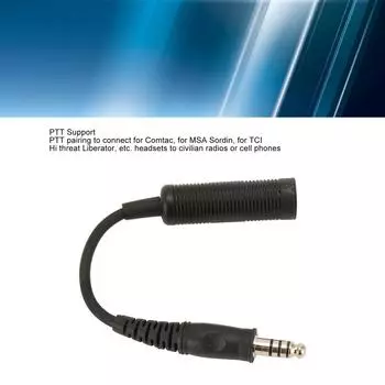 U174 Военный-гражданского типа проводной адаптер Военный-гражданского типа Converter адаптер для Comtac для MSA Sordin для TCI Hi Threat Liberator чёрный