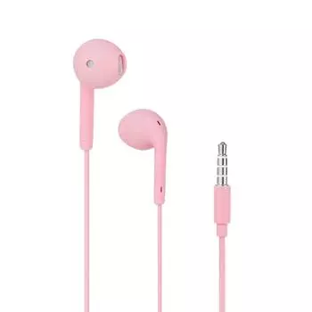 U19 Проводные наушники-вкладыши 3,5 мм с микрофоном с шумоподавлением (розовый)