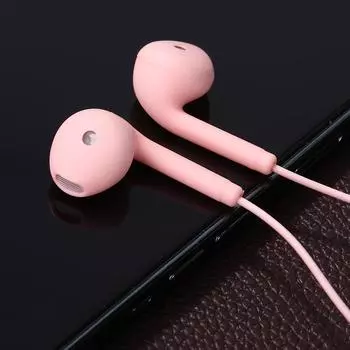 U19 Проводные наушники-вкладыши 3,5 мм с микрофоном с шумоподавлением (розовый)