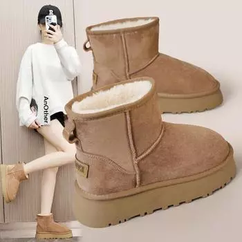 U9988 2024 Женские бархатные зимние сапоги осень/зима: Подчеркивающий рост, Теплый, Корейский стиль, Однотонный, Средняя длина 40 малиновый