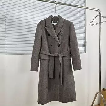 U Ah Series Buy More than 1 Discount Classic Durable Woolen Coat! Fall and Winter Work Clothing Retro Mid Length Long Length Outwear Brown XL
