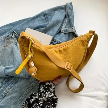 U Home Нейлоновая холщовая сумка Женская модная сумка-пельмень Сумка-седло Сумка-мессенджер Прямые продажи лимонно-желтый