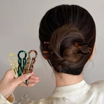 U-образная ацетатная заколка для волос, легкая, нескользящая, длинная, густая, шпилька для волос, французский пучок, аксессуары для волос для женщин и девочек
