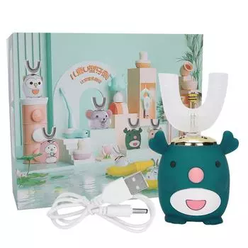 U-образная детская электрическая звуковая зубная щетка интеллектуальная чистка зубная щетка уход за полостью рта 2-6 years old бежевый