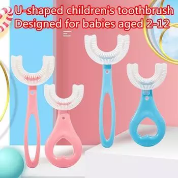 U-образная детская зубная щетка, силиконовая зубная щетка для детей от 2 до 12 лет, детская зубная щетка для чистки полости рта