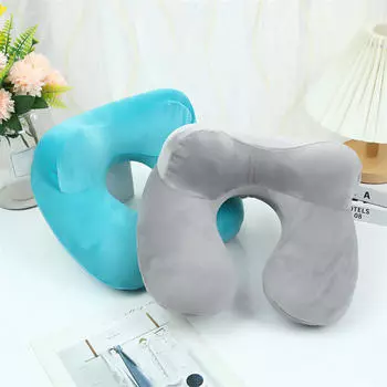 U-образная дорожная подушка для самолета надувная подушка для шеи дорожные аксессуары удобные подушки для сна домашний текстиль темно-синий