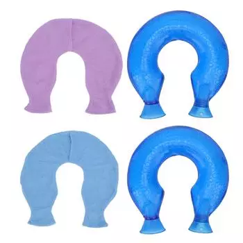 U-образная грелка 1,4 л ПВХ холодная грелка для шеи грелка с чехлом для зимы шея Ha Blue Cover