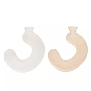 U-образная грелка для воды, мягкая, 1 л, для инъекций воды, для шеи и плеч, с мягким чехлом для бежевый