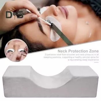 U-образная подушка для ресниц из хлопчатобумажной ткани с эффектом памяти, моющаяся, зона защиты шеи, способствующая глубокому отдыху, поддержка подушки для наращивания ресниц жёлтый