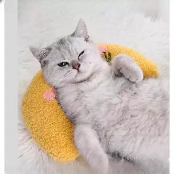 U-образная подушка для защиты шеи для домашних животных, собак, кошек, для глубокого сна, милые маленькие подушки, красочные игрушки для кошек 24x20cm&U-shaped розовый