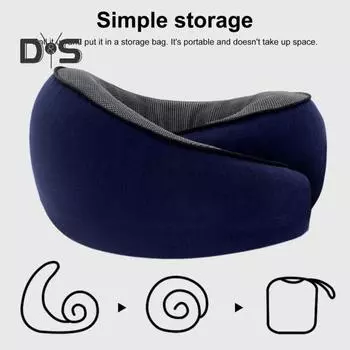 U-образная подушка из пеноматериала с эффектом памяти, толстая эластичная подушка для шеи, складная, облегчающая боль, поддерживающая подбородок, поддержка шеи во время длительных перелетов, офисная подушка для сна серый