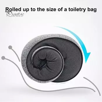 U-образная подушка из пеноматериала с эффектом памяти, толстая эластичная подушка для шеи, складная, облегчающая боль, поддерживающая подбородок, поддержка шеи во время длительных перелетов, офисная подушка для сна чёрный