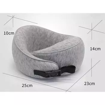 U-образная подушка с эффектом памяти, подушка для шеи для путешествий, защиты шеи в самолете, портативная подушка для сна в автомобиле с медленным отскоком чёрный
