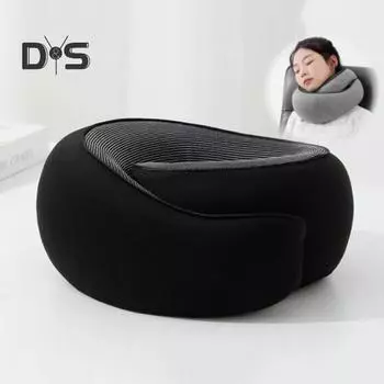 U-образная подушка с эффектом памяти, толстая эластичная, медленно отскакивающая, складная, облегчающая боль, поддерживающая подбородок, поддержка шеи для длительного полета, сон в офисе 1 Set темно-серого