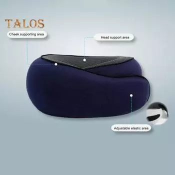 U-образная подушка с эффектом памяти, толстая эластичная, медленно отскакивающая, складная, облегчающая боль, поддерживающая подбородок, поддержка шеи для длительного полета, сон в офисе 1 Set темно-серого