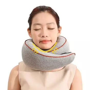 U-образная подушка с застежкой-лентой, подушка для поддержки шеи, сверхмягкая дышащая, моющаяся, регулируемая подушка для путешествий в самолете A