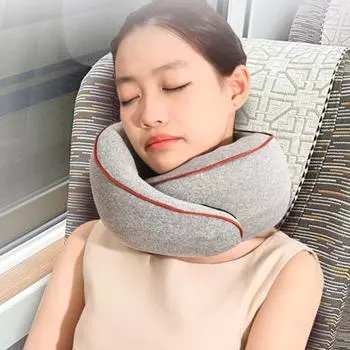 U-образная подушка с застежкой-лентой, подушка для поддержки шеи, сверхмягкая дышащая, моющаяся, регулируемая подушка для путешествий в самолете A