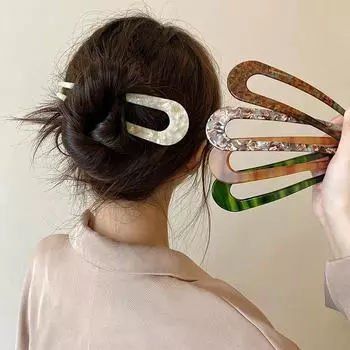 U-образная ретро-шпилька с кислым уксусом: Простая вилка для волос в китайском стиле для чонсама, универсальные аксессуары для волос F1198 озеро синий