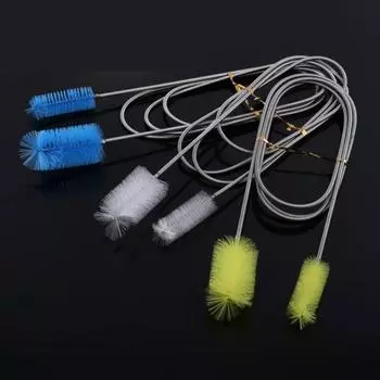 U-образная щетка с двойной головкой, скруббер для очистки водопроводных труб, инструмент для аквариумов жёлтый