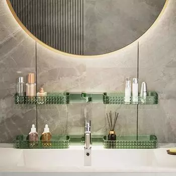 U-образная стойка для душа без перфорации, полая дренажная угловая полка, аккуратная вентилируемая полка для хранения в ванной комнате, лоток розовый