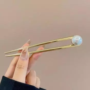 U-образная вилка для волос Элегантная Золотисто-серебристого цвета Сплав Длинные Густые Волосы Прическа Пучок Французские Заколки Зажимы Женские Девичьи Аксессуары для волос