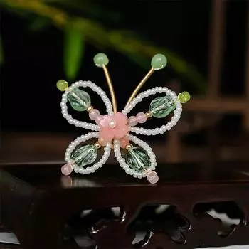 U-образная заколка для волос с цветком для женщин, тюльпан, бабочка, цветочная палочка для волос, элегантные украшения ручной работы, заколка для волос, милые аксессуары для волос, 1 шт.