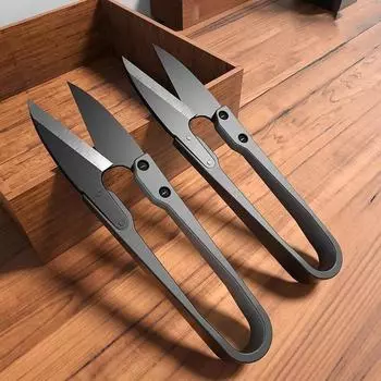 U-образные эластичные ножницы из нержавеющей стали, черные швейные ножницы из углеродистой стали с игольной нитью для одежды