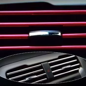U-образные цветные блестящие полоски для отделки автомобиля, декоративные полоски для кондиционера, универсальная вентиляционная решетка для автомобиля, 20 см, отделка W6Q7 красный
