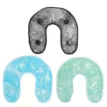 U-образные гелевые шарики, охлаждающая терапия, обертывание для шеи, травма шеи, многоразовый облегченный холодный компресс Black